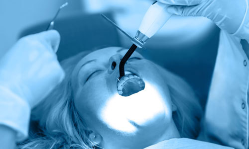 A dental patient receiving treatment