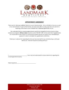 appointment agreement of landmark dentistry