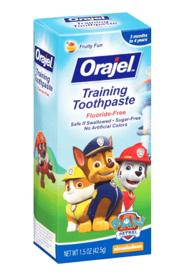 The training toothpaste usually recommended during a child’s first dental visit.
